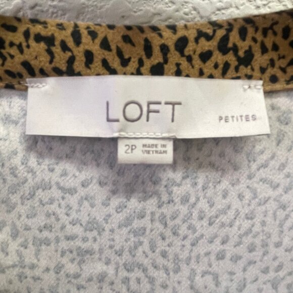 Loft Leopard Print V-Neck Midi Shirtdress 2P - Picture 5 of 5